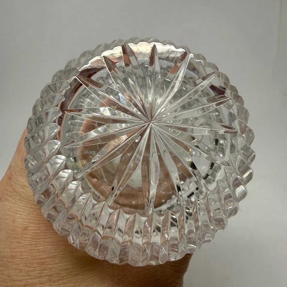 Sculptured Crystal Vase Clear‎ Cut Glass 30% Lead Ireland 9